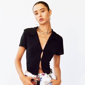 With Jean Tess Top Black